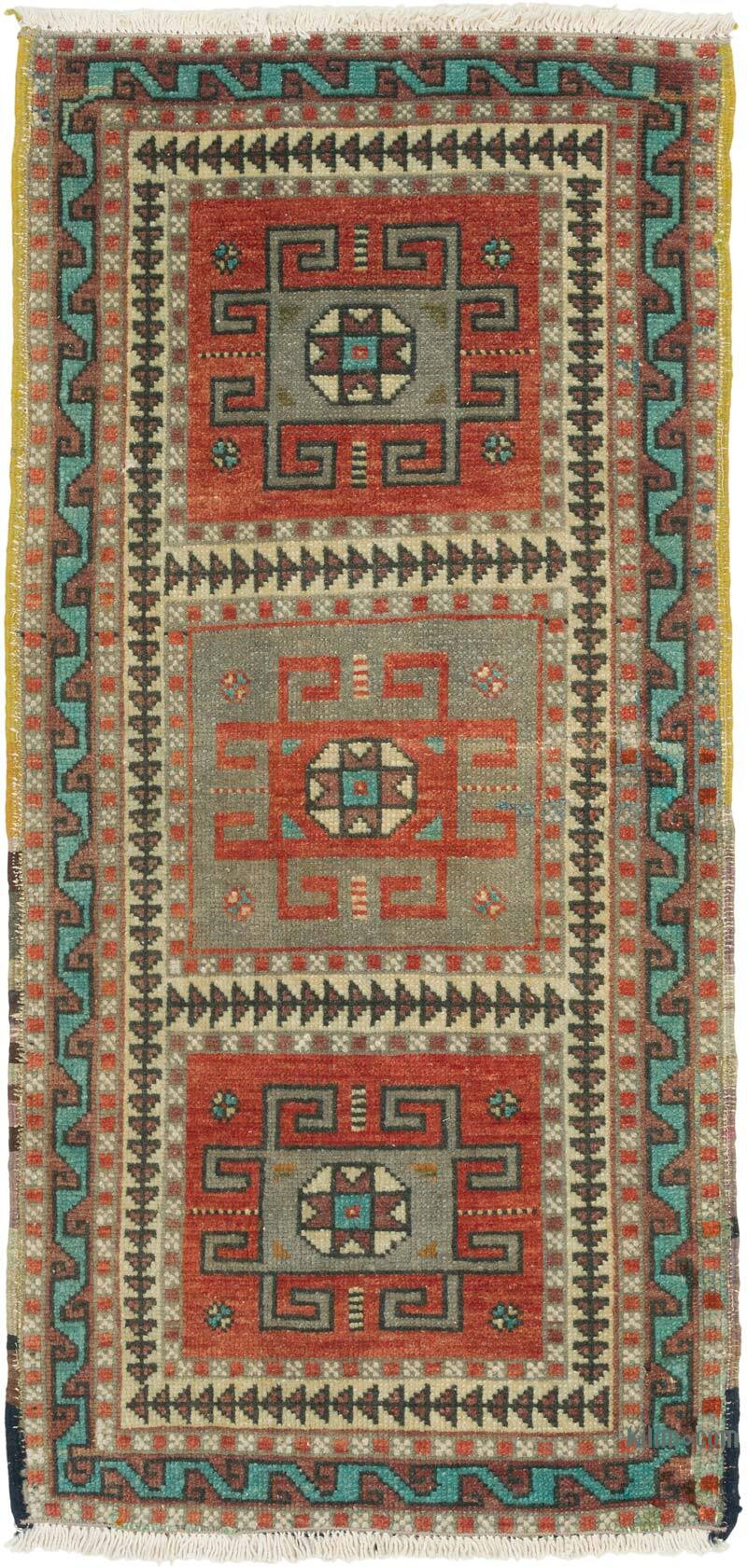 Vintage Turkish Hand-Knotted Rug - 1' 8" x 3' 6" (20" x 42") - K0080510