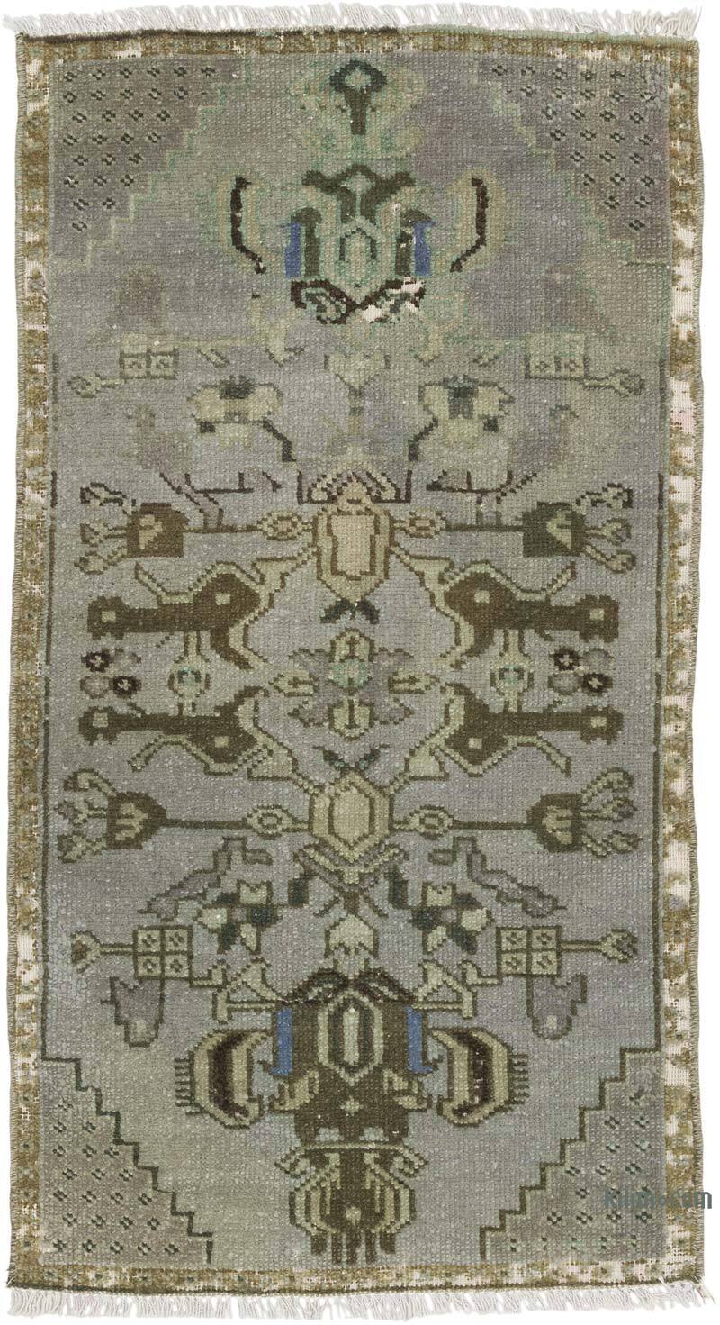 Vintage Turkish Hand-Knotted Rug - 1' 8" x 3' 1" (20" x 37") - K0080511