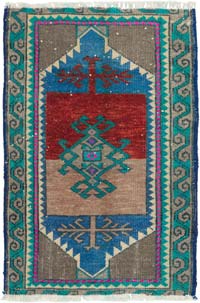 El Dokuma Vintage Halı - 50 cm x 72 cm