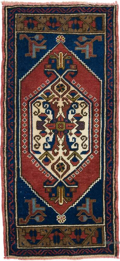 Alfombra Vintage Turca Anudada a Mano - 52 cm x 112 cm