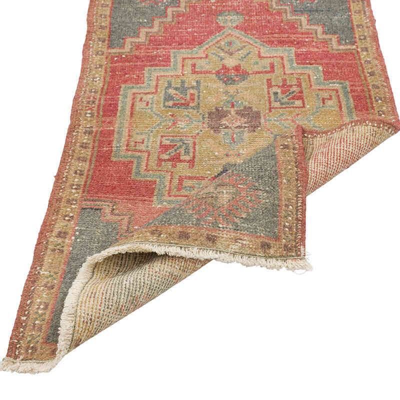 El Dokuma Vintage Halı - 58 cm x 100 cm - K0080521