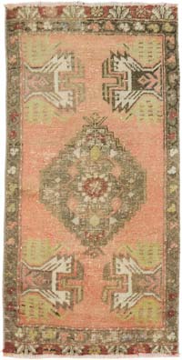 El Dokuma Vintage Halı - 46 cm x 91 cm