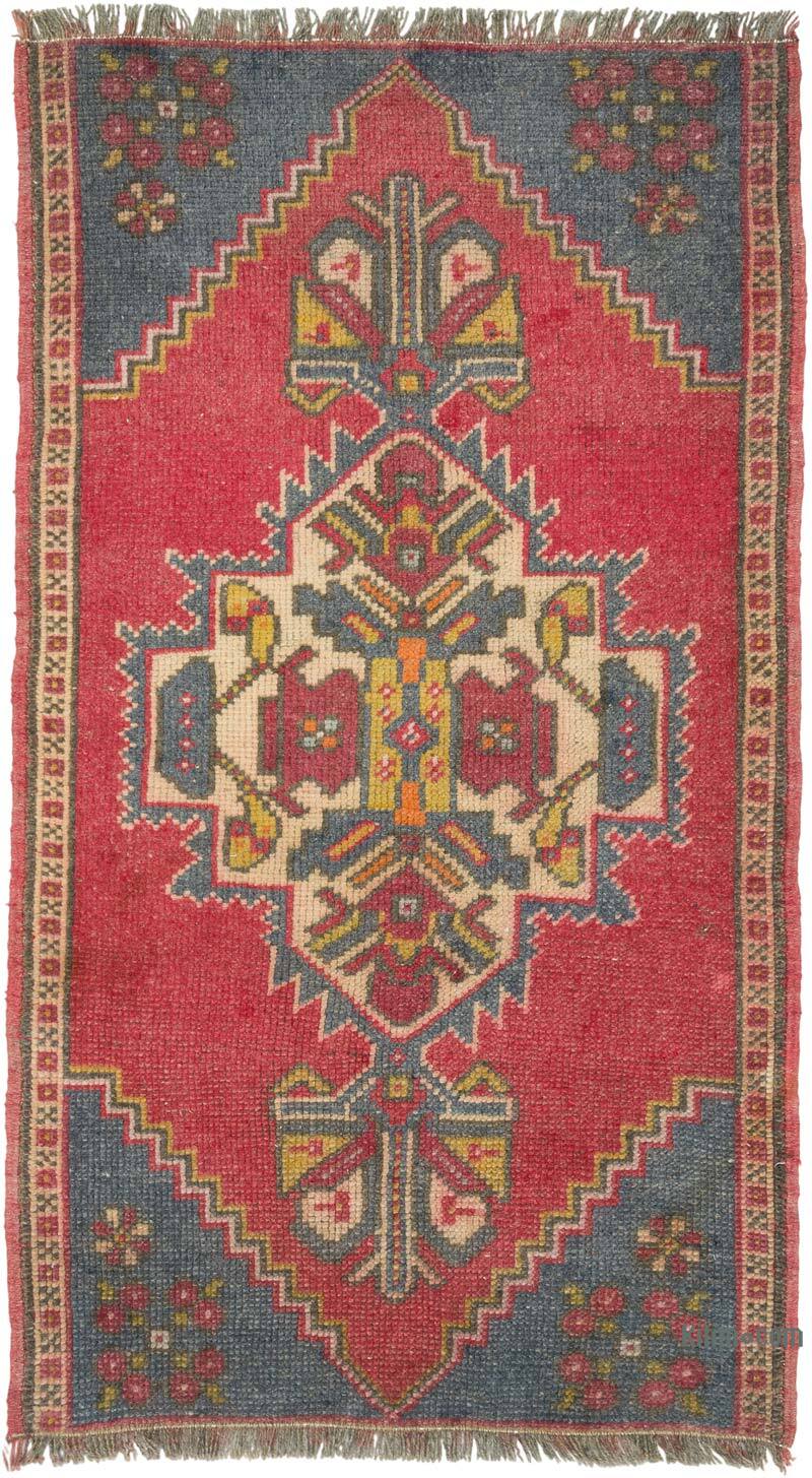 El Dokuma Vintage Halı - 58 cm x 107 cm - K0080527