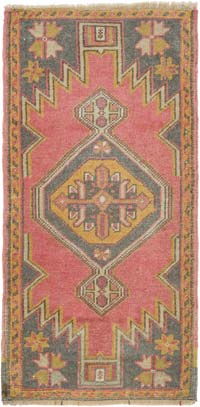 El Dokuma Vintage Halı - 48 cm x 99 cm