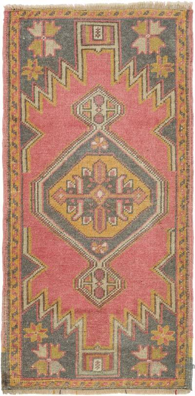 Alfombra Vintage Turca Anudada a Mano - 48 cm x 99 cm