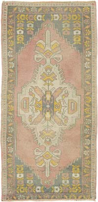 Alfombra Vintage Turca Anudada a Mano - 57 cm x 116 cm