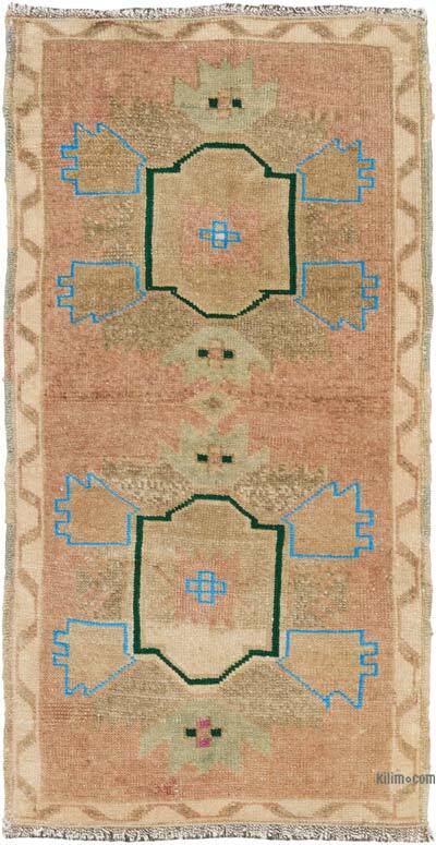 El Dokuma Vintage Halı - 54 cm x 104 cm