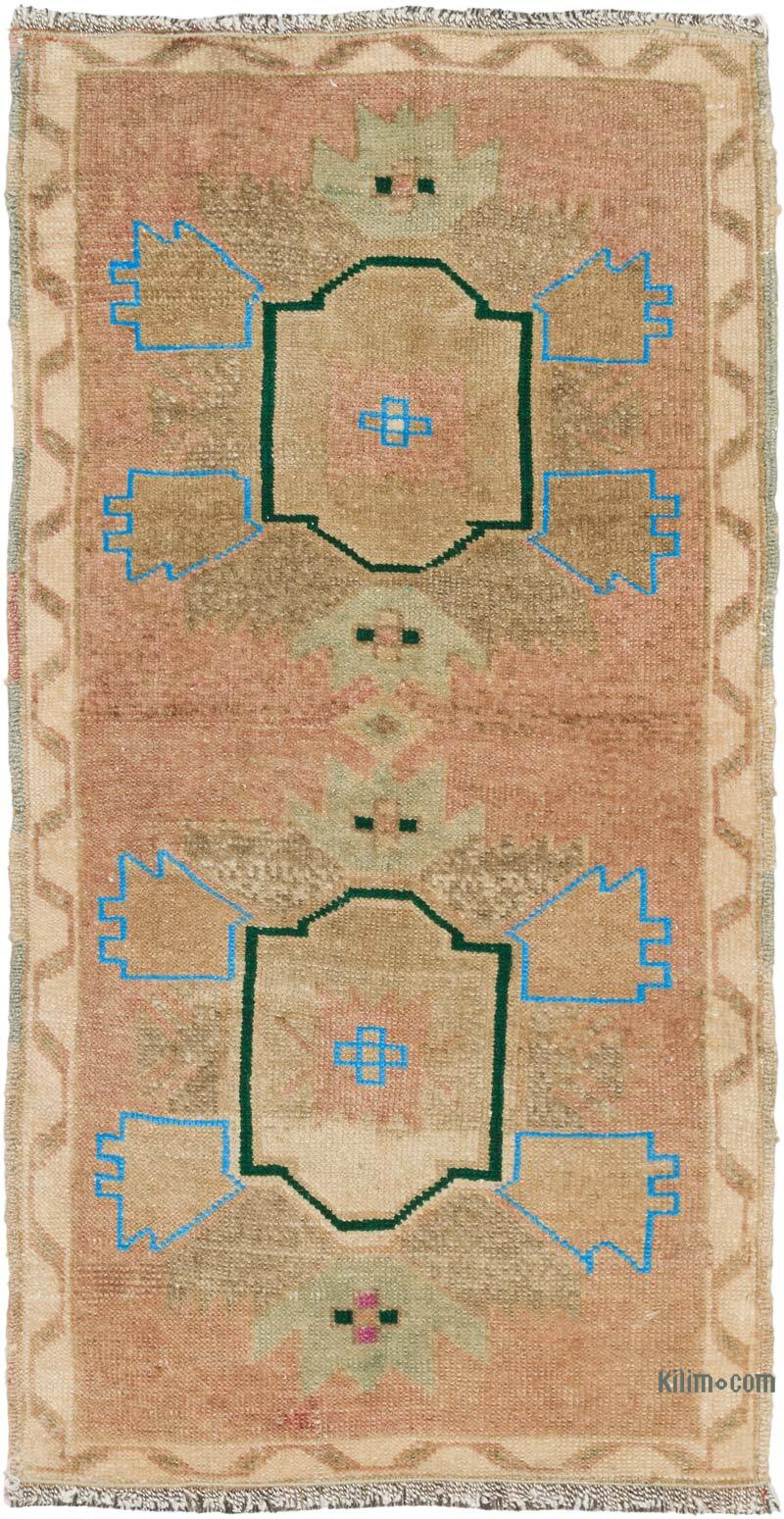 Alfombra Vintage Turca Anudada a Mano - 54 cm x 104 cm - K0080536