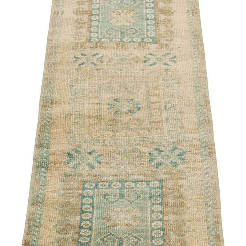 Alfombra Vintage Turca Anudada a Mano - 37 cm x 97 cm - K0080538