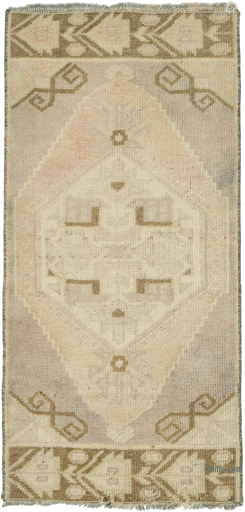 Alfombra Vintage Turca Anudada a Mano - 44 cm x 91 cm - K0080539