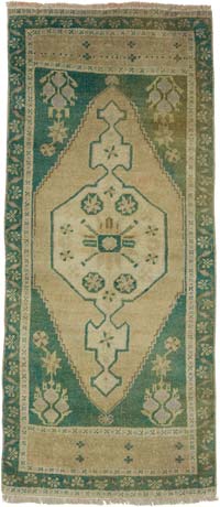 Vintage Turkish Hand-Knotted Rug - 1' 8" x 3' 10" (20" x 46")