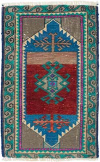 El Dokuma Vintage Halı - 49 cm x 75 cm