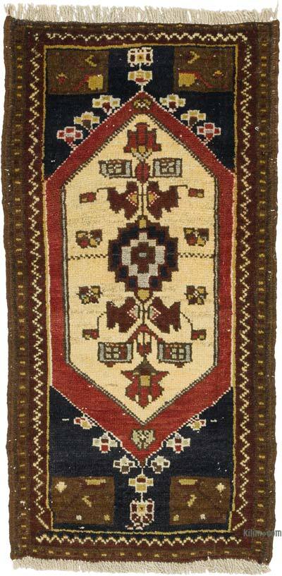 Alfombra Vintage Turca Anudada a Mano - 46 cm x 92 cm