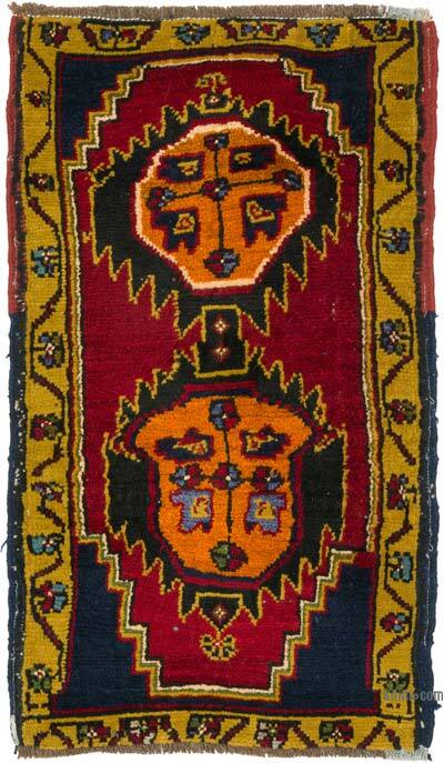 El Dokuma Vintage Halı - 52 cm x 86 cm