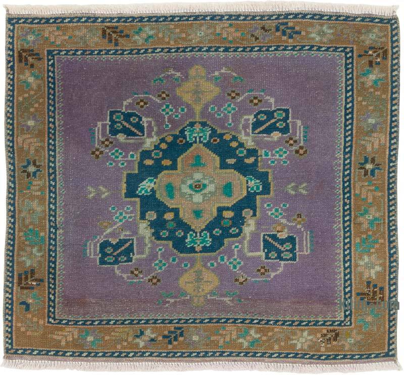 Alfombra Vintage Turca Anudada a Mano - 71 cm x 65 cm - K0080556