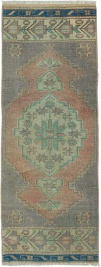 Vintage Turkish Hand-Knotted Rug - 1' 5" x 3' 9" (17" x 45")