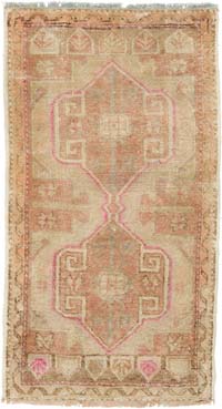 El Dokuma Vintage Halı - 52 cm x 96 cm