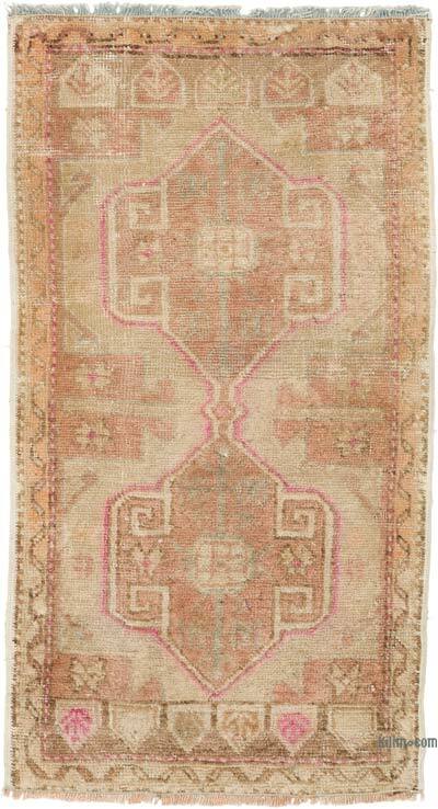 Alfombra Vintage Turca Anudada a Mano - 52 cm x 96 cm
