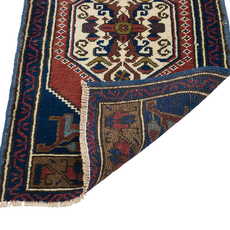Alfombra Vintage Turca Anudada a Mano - 52 cm x 105 cm - K0080562