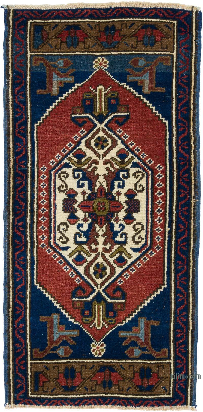 Alfombra Vintage Turca Anudada a Mano - 52 cm x 105 cm - K0080562