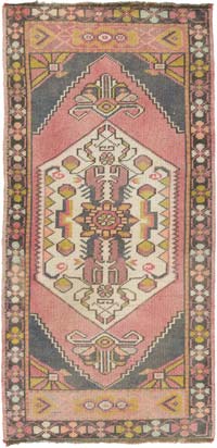 El Dokuma Vintage Halı - 58 cm x 118 cm
