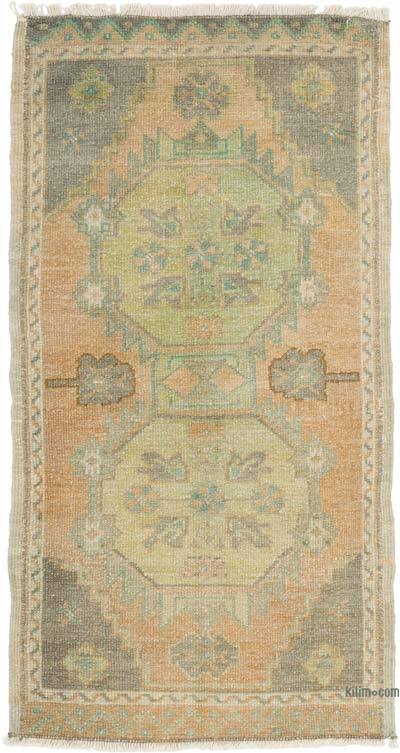 El Dokuma Vintage Halı - 53 cm x 102 cm