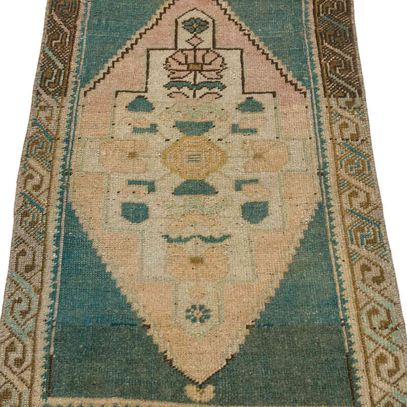 Alfombra Vintage Turca Anudada a Mano - 48 cm x 105 cm - K0080570
