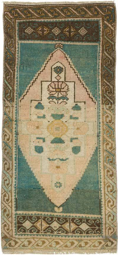 Alfombra Vintage Turca Anudada a Mano - 48 cm x 105 cm