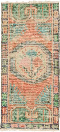 Vintage Turkish Hand-Knotted Rug - 1' 9" x 3' 9" (21" x 45")