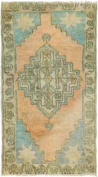 Vintage Turkish Hand-Knotted Rug - 1' 8" x 2' 10" (20" x 34")