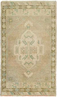 Vintage Turkish Hand-Knotted Rug - 1' 11" x 3' 2" (23" x 38")