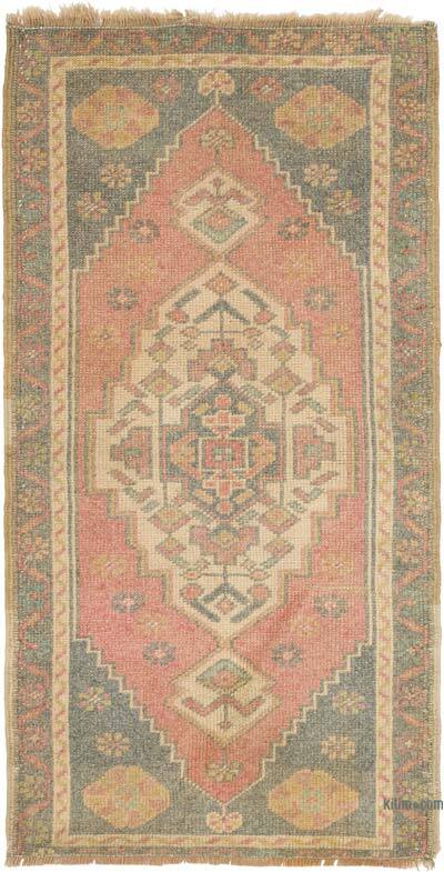 Alfombra Vintage Turca Anudada a Mano - 58 cm x 111 cm