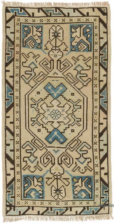 Alfombra Vintage Turca Anudada a Mano - 59 cm x 112 cm