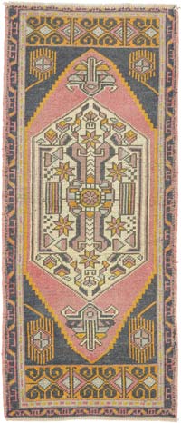 Alfombra Vintage Turca Anudada a Mano - 57 cm x 133 cm