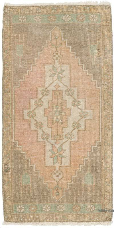 Vintage Turkish Hand-Knotted Rug - 1' 7" x 3' 1" (19" x 37")