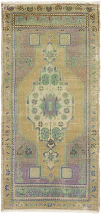 Vintage Turkish Hand-Knotted Rug - 1' 8" x 3' 6" (20" x 42")