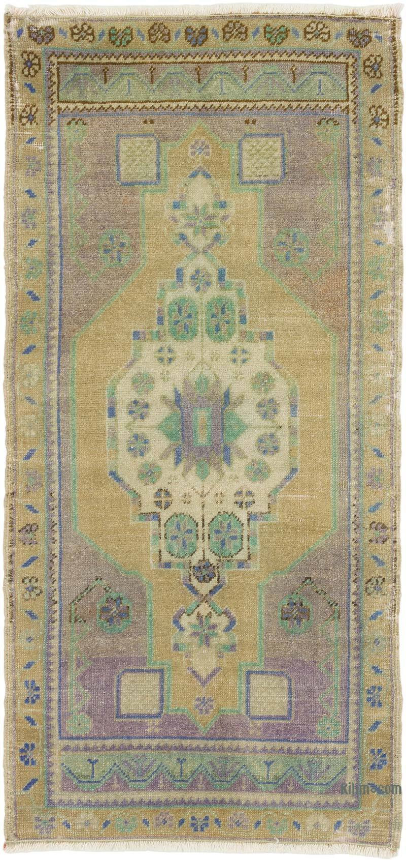 Alfombra Vintage Turca Anudada a Mano - 52 cm x 107 cm - K0080589
