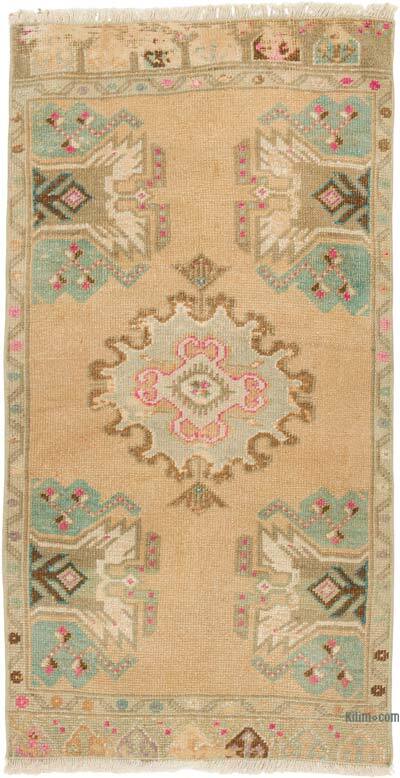 Alfombra Vintage Turca Anudada a Mano - 56 cm x 108 cm