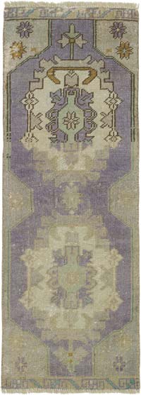 Alfombra Vintage Turca Anudada a Mano - 38 cm x 108 cm