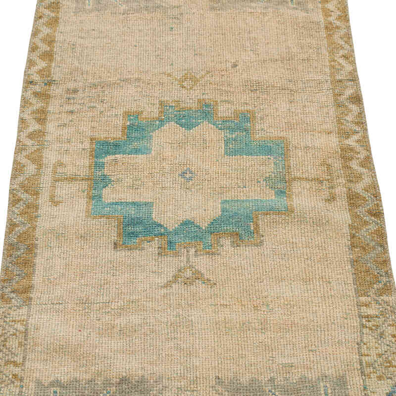 Alfombra Vintage Turca Anudada a Mano - 48 cm x 118 cm - K0080597