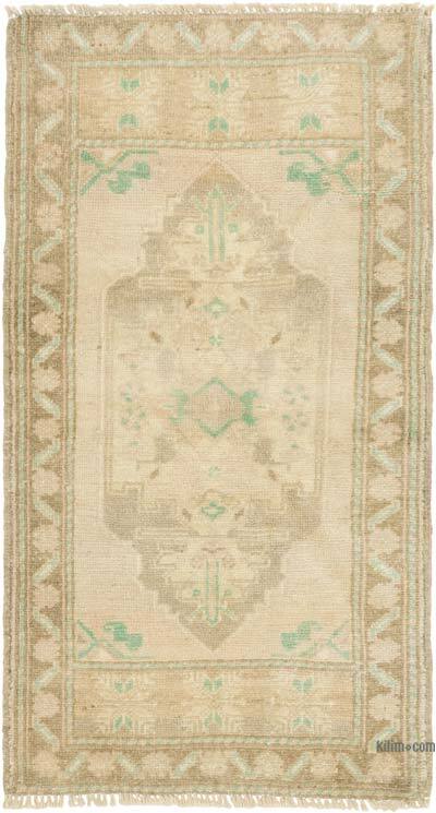 Alfombra Vintage Turca Anudada a Mano - 51 cm x 95 cm