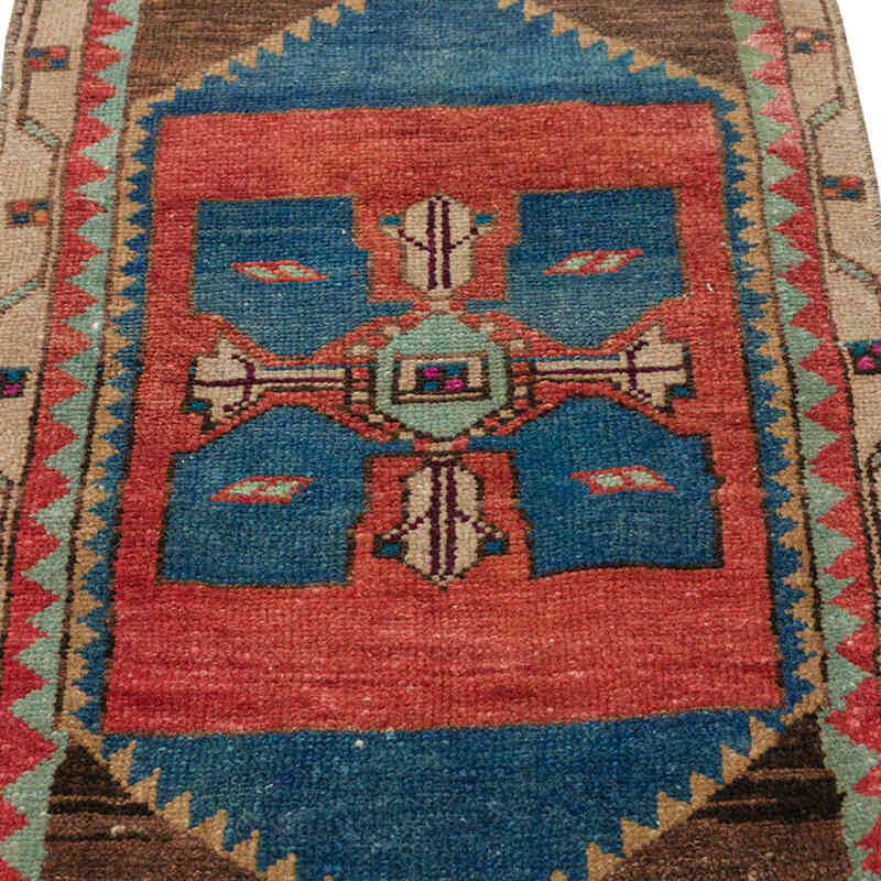 El Dokuma Vintage Halı - 48 cm x 87 cm - K0080608