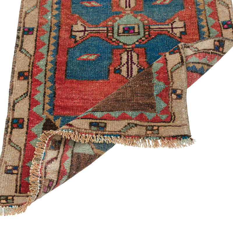 El Dokuma Vintage Halı - 48 cm x 87 cm - K0080608