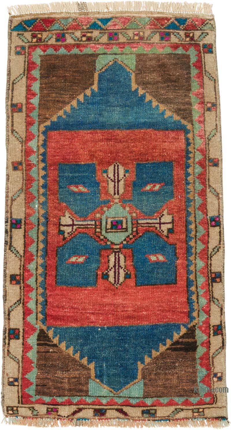 El Dokuma Vintage Halı - 48 cm x 87 cm - K0080608