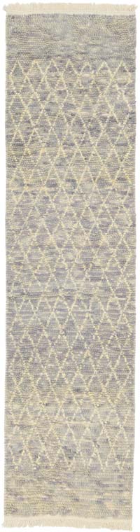 New Moroccan Style Hand-Knotted Tulu Runner - 2' 8" x 10' 4" (32" x 124")