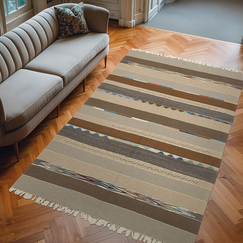 New Handwoven Turkish Kilim Rug - K0080645