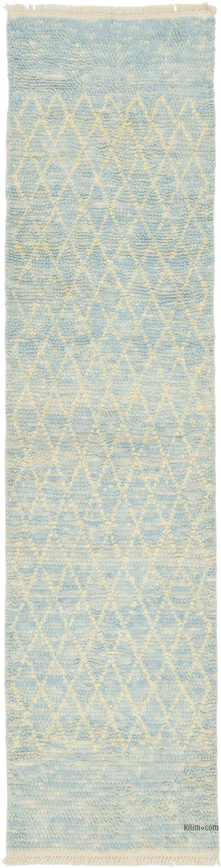 Nuevo Corredor Tulu Anudado a Mano de Estilo Marroquí - 80 cm x 320 cm - K0080646