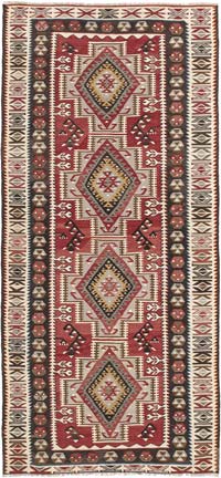 Vintage Adana Kilim Rug - 3' 8" x 8'  (44" x 96")