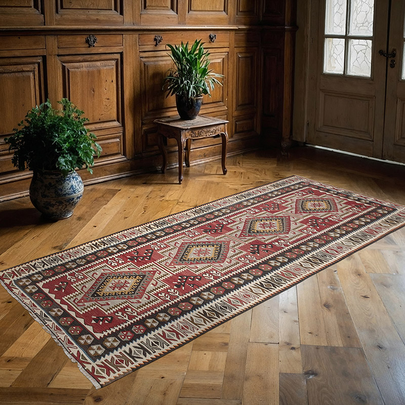 Vintage Adana Kilim Rug - 3' 8" x 8'  (44" x 96") - K0080687