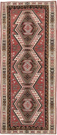 Vintage Adana Kilim Rug - 3' 10" x 8' 11" (46" x 107")